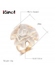 Kinel Hot moda biała emalia Rose Ring dla kobiet złoty kolor Fold geometryczny Model Party Punk Rings biżuteria zaręczynowa