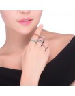 2018 nowych moda Multicolor Zirconia Party kobiety pierścionek zaręczynowy z srebrny kolor kryształu obrączki dla pani biżuteria