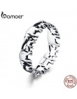 BAMOER Trendy 100% 925 Sterling Silver wieżowych kolekcja zwierząt słoń rodzina pierścienie dla kobiet biżuteria srebrna SCR344
