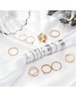 9 sztuk złoto srebro palec serdeczny kobiet kobiet minimalna minimalistyczna biżuteria kryształ Knuckle Toe ustawia piękny preze