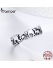 BAMOER Trendy 100% 925 Sterling Silver wieżowych kolekcja zwierząt słoń rodzina pierścienie dla kobiet biżuteria srebrna SCR344