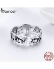 BAMOER Trendy 100% 925 Sterling Silver wieżowych kolekcja zwierząt słoń rodzina pierścienie dla kobiet biżuteria srebrna SCR344