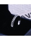 2019 nowych moda 925 Sterling Silver proste Punk Rock Hip Hop srebrny pierścień dla kobiet mężczyzn grawerowane list Streetwear 