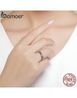 BAMOER Trendy 100% 925 Sterling Silver wieżowych kolekcja zwierząt słoń rodzina pierścienie dla kobiet biżuteria srebrna SCR344