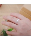 Czeski Vintage 925 liść ze srebra najwyższej próby pierścionki dla kobiet Bijoux prezent kobiet regulowany rozmiar pierścienie A