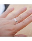 Czeski Vintage 925 liść ze srebra najwyższej próby pierścionki dla kobiet Bijoux prezent kobiet regulowany rozmiar pierścienie A