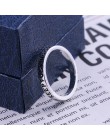 2019 nowych moda 925 Sterling Silver proste Punk Rock Hip Hop srebrny pierścień dla kobiet mężczyzn grawerowane list Streetwear 