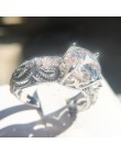 2019 Fashion Luxury Female krystaliczne białe cyrkonie 925 srebro obrączki ślubne zestawy ślubne obietnica obrączki dla kobiet