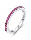 2018 nowych moda Multicolor Zirconia Party kobiety pierścionek zaręczynowy z srebrny kolor kryształu obrączki dla pani biżuteria