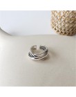 Nowości 925 Sterling Silver wielowarstwowe gładkie pierścienie dla kobiet regulowany rozmiar Ring Finger moda sterling-srebrny-b