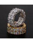 Bling duża cyrkonia kamień złoty kolor srebrny Hip Hop pierścienie dla kobiet Man Fashion Wedding biżuteria zaręczynowa najlepsz