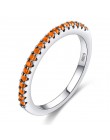 2018 nowych moda Multicolor Zirconia Party kobiety pierścionek zaręczynowy z srebrny kolor kryształu obrączki dla pani biżuteria