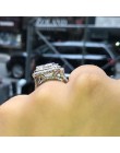 Big Bling cyrkon kamienne pierścienie dla kobiet zaręczyny ślub 925 srebro kolorowe pierścienie 2019 nowy