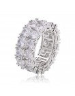 Bling duża cyrkonia kamień złoty kolor srebrny Hip Hop pierścienie dla kobiet Man Fashion Wedding biżuteria zaręczynowa najlepsz
