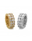 Bling duża cyrkonia kamień złoty kolor srebrny Hip Hop pierścienie dla kobiet Man Fashion Wedding biżuteria zaręczynowa najlepsz