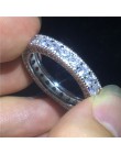 Vecalon Eternity pierścień przyrzeczenia 925 srebro 3 wiersze Pave AAAAA Cz komunikat obrączka pierścionki dla kobiet mężczyzn b