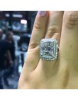 Big Bling cyrkon kamienne pierścienie dla kobiet zaręczyny ślub 925 srebro kolorowe pierścienie 2019 nowy