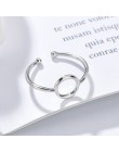 Zwięzłe Unisex Fashion niestandardowe regulowane otwarcie pierścień ze stali nierdzewnej srebrny Trendy wysokiej jakości obrączk