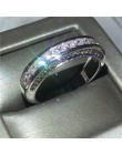 Vecalon Eternity pierścień przyrzeczenia 925 srebro 3 wiersze Pave AAAAA Cz komunikat obrączka pierścionki dla kobiet mężczyzn b