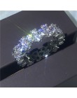 Vecalon Eternity pierścień przyrzeczenia 925 srebro 3 wiersze Pave AAAAA Cz komunikat obrączka pierścionki dla kobiet mężczyzn b