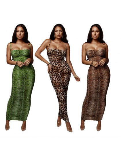 Seksowny wzór w cętki skóra węża sukienka kobiety Backless elegancka Bodycon smukła sukienka ołówkowa Plus rozmiar przepuszczaln