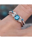 2019 nowy kryształ projektant 925 srebrny pierścień 2 sztuk/zestaw 2 w 1 AAA cyrkon Party rocznica Vintage Rings dla kobiet biżu
