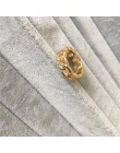 Szykowne złote poszycie w kształcie łańcucha pierścień 7MM szerokości 17MM średnica pierścienia dla UNISEX