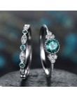 2019 nowy kryształ projektant 925 srebrny pierścień 2 sztuk/zestaw 2 w 1 AAA cyrkon Party rocznica Vintage Rings dla kobiet biżu