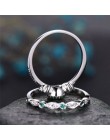 2019 nowy kryształ projektant 925 srebrny pierścień 2 sztuk/zestaw 2 w 1 AAA cyrkon Party rocznica Vintage Rings dla kobiet biżu