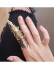 Docona Punk rycerz czaszka pierścień na dwa palce Knuckle armor pierścień na cały palec Gothic Punk srebrzyste pierścienie duchó