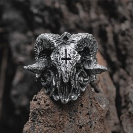 Unikalny Punk Gothic Satanic Demon Sorath pierścień czaszka mężczyźni 316L ze stali nierdzewnej w stylu motocyklowym pierścień B