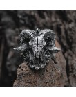 Unikalny Punk Gothic Satanic Demon Sorath pierścień czaszka mężczyźni 316L ze stali nierdzewnej w stylu motocyklowym pierścień B