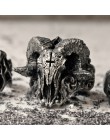 Unikalny Punk Gothic Satanic Demon Sorath pierścień czaszka mężczyźni 316L ze stali nierdzewnej w stylu motocyklowym pierścień B