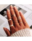 VKME Vintage Twist Gold Sliver zestaw pierścieni Lady okrągły pierścień kobiet Knuckle moda biżuteria ślubna akcesoria