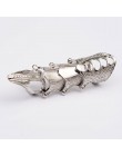 Docona Punk rycerz czaszka pierścień na dwa palce Knuckle armor pierścień na cały palec Gothic Punk srebrzyste pierścienie duchó