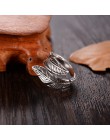 2019 Bijoux moda prawdziwe 925 srebro pierścionki z piór dla kobiet Boho regulowany S925 antyczne pierścienie Anillos joyas de p