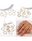 VKME Vintage Twist Gold Sliver zestaw pierścieni Lady okrągły pierścień kobiet Knuckle moda biżuteria ślubna akcesoria