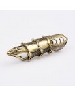Docona Punk rycerz czaszka pierścień na dwa palce Knuckle armor pierścień na cały palec Gothic Punk srebrzyste pierścienie duchó