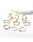 VKME Vintage Twist Gold Sliver zestaw pierścieni Lady okrągły pierścień kobiet Knuckle moda biżuteria ślubna akcesoria