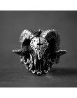 Unikalny Punk Gothic Satanic Demon Sorath pierścień czaszka mężczyźni 316L ze stali nierdzewnej w stylu motocyklowym pierścień B