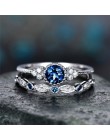 2019 nowy kryształ projektant 925 srebrny pierścień 2 sztuk/zestaw 2 w 1 AAA cyrkon Party rocznica Vintage Rings dla kobiet biżu