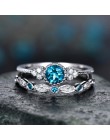 2019 nowy kryształ projektant 925 srebrny pierścień 2 sztuk/zestaw 2 w 1 AAA cyrkon Party rocznica Vintage Rings dla kobiet biżu