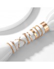 VKME Vintage Twist Gold Sliver zestaw pierścieni Lady okrągły pierścień kobiet Knuckle moda biżuteria ślubna akcesoria