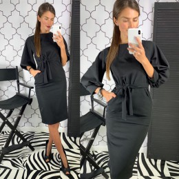Kobiety w stylu Vintage latarnia rękaw skrzydła Party D ress z długim rękawem O szyi jednolita sukienka elegancka sukienka 2019 