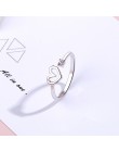 Miłość serce cyrkon regulowany pierścień ze stopu miedzi srebrzenie z możliwością zmiany rozmiaru pierścienie moda Trendy kobiet