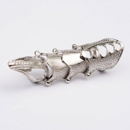 Docona Punk rycerz czaszka pierścień na dwa palce Knuckle armor pierścień na cały palec Gothic Punk srebrzyste pierścienie duchó