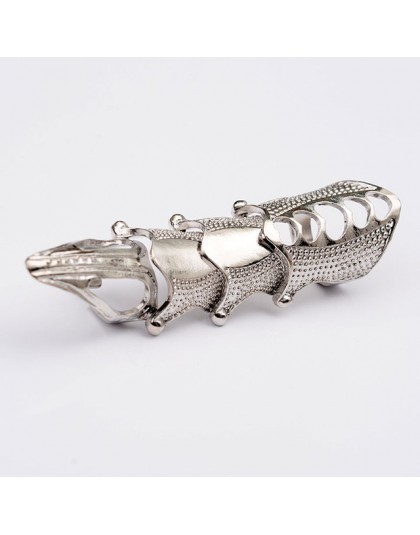 Docona Punk rycerz czaszka pierścień na dwa palce Knuckle armor pierścień na cały palec Gothic Punk srebrzyste pierścienie duchó