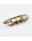 Docona Punk rycerz czaszka pierścień na dwa palce Knuckle armor pierścień na cały palec Gothic Punk srebrzyste pierścienie duchó