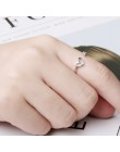 Miłość serce cyrkon regulowany pierścień ze stopu miedzi srebrzenie z możliwością zmiany rozmiaru pierścienie moda Trendy kobiet