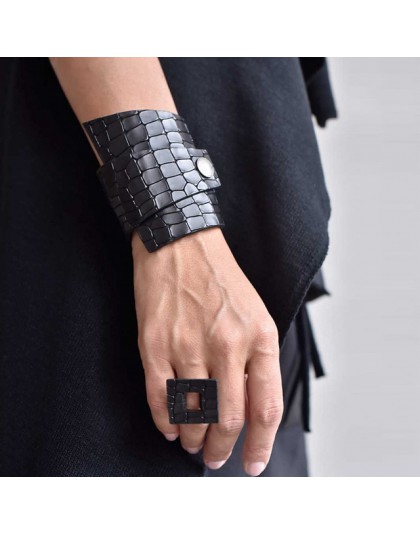YD & YDBZ nowy skórzany pierścień dla kobiet 2019 projektant mody Punk Style biżuteria pierścionki Handmade sztuczna skóra biżut